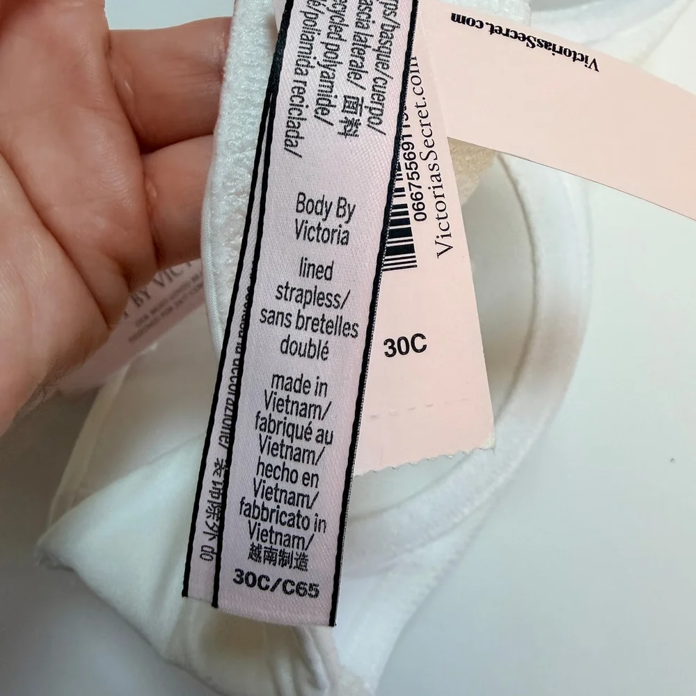 Victoria's Secret White Body By Victoria Strapless Bra 30C_2